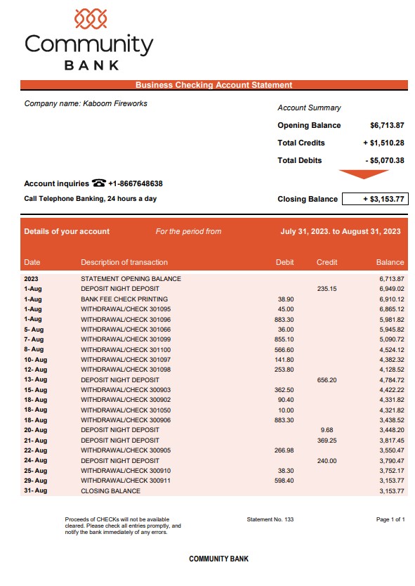 Modèle Word et PDF de déclaration commerciale de la banque communautaire
